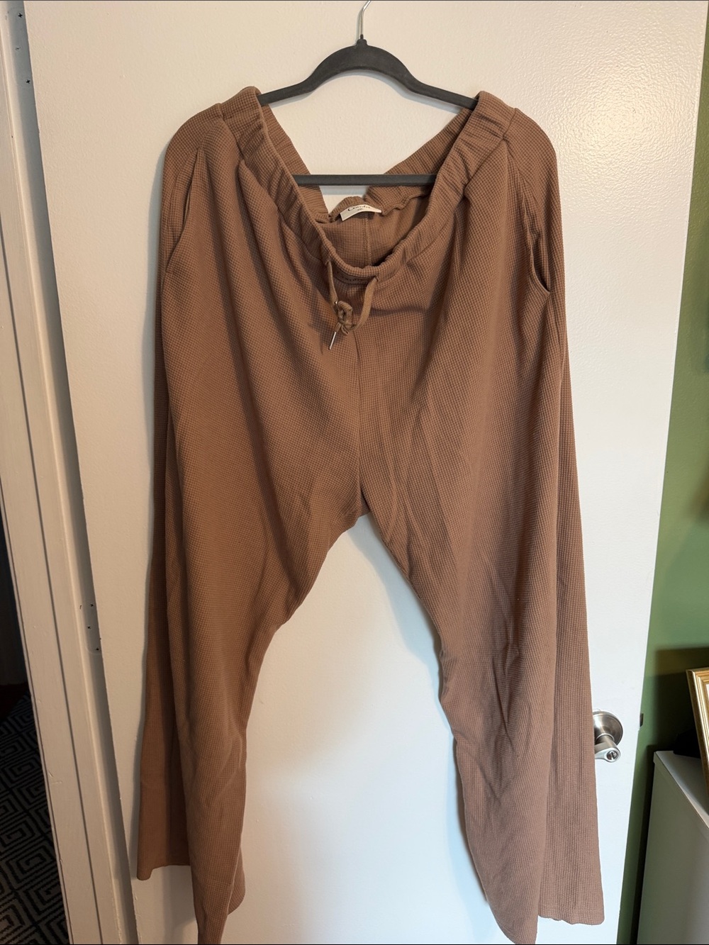 Relaxed Straight Leg Jumpsuit Pants - Brown